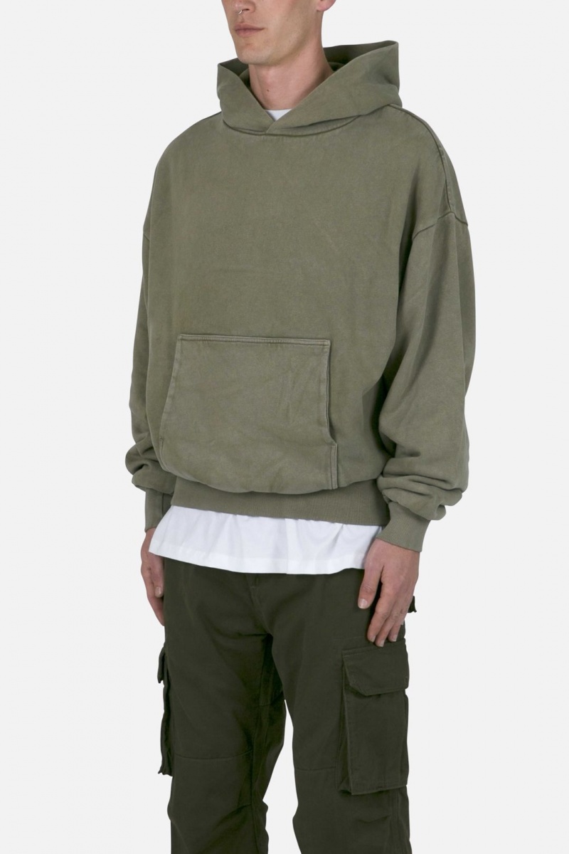 Sweat a Capuche Mnml Double Layer Hoodie Vert Olive  | ZOS-3948142