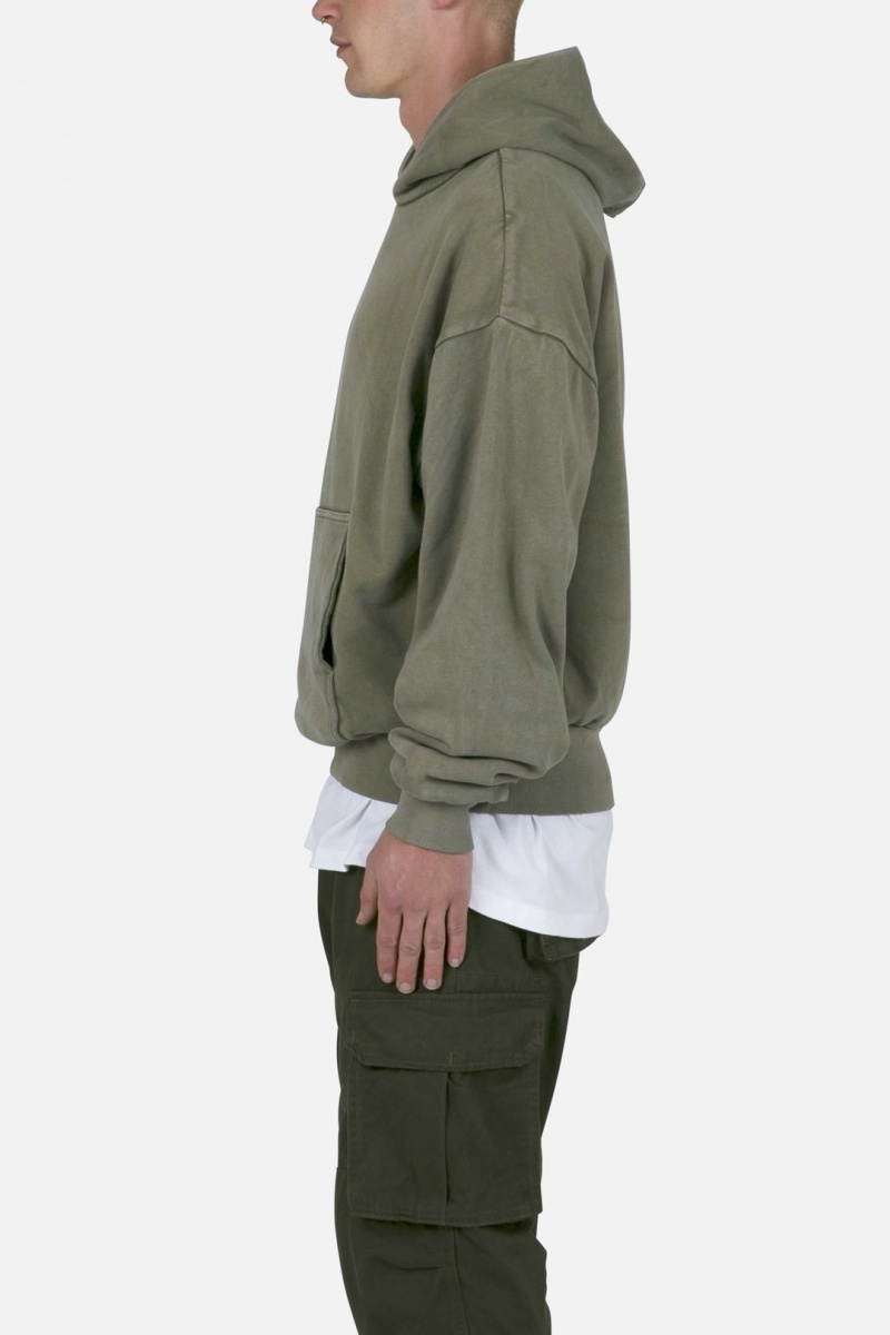 Sweat a Capuche Mnml Double Layer Hoodie Vert Olive  | ZOS-3948142