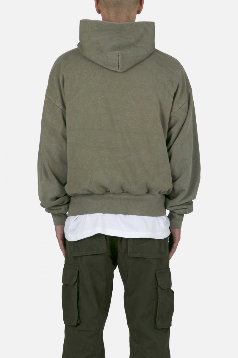 Sweat a Capuche Mnml Double Layer Hoodie Vert Olive  | ZOS-3948142