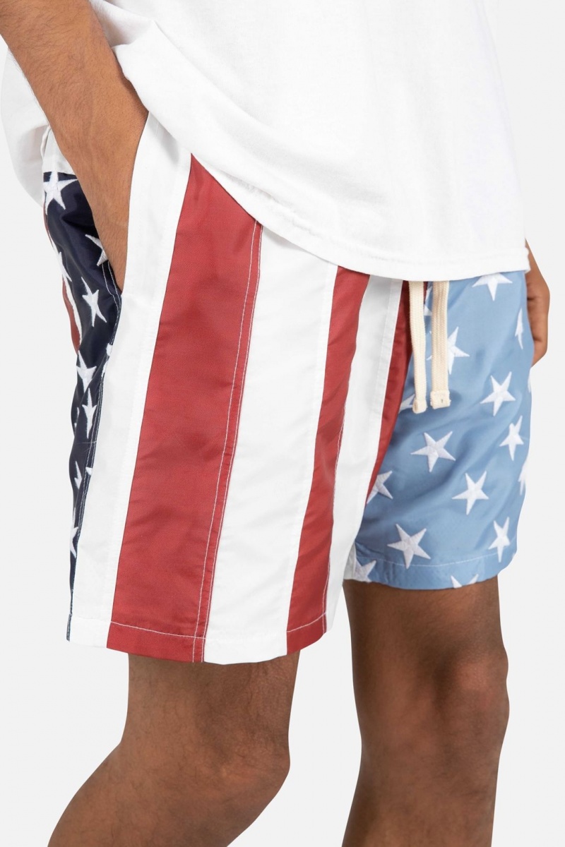 Short Mnml Flag Shorts Red/White/Blue Homme | ZVC-3562184