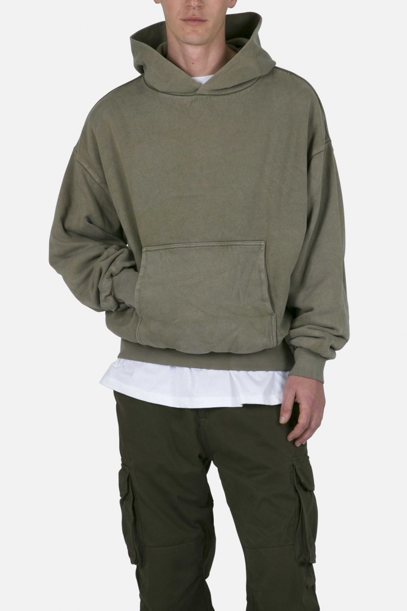 Sweat a Capuche Mnml Double Layer Hoodie Vert Olive  | ZOS-3948142