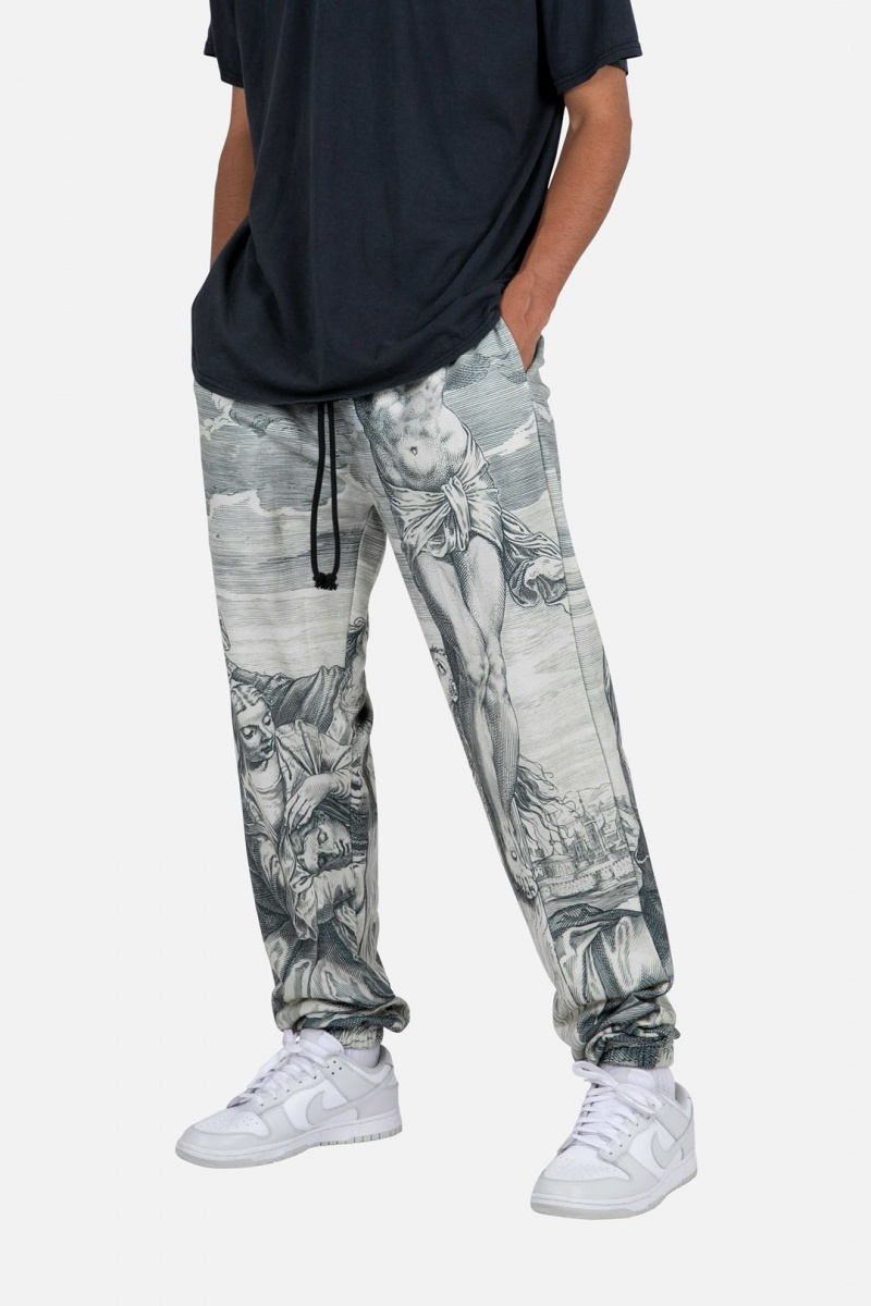 Pantalon Survêtement Mnml Renaissance Sweatpants Black/White  | AKP-8179865