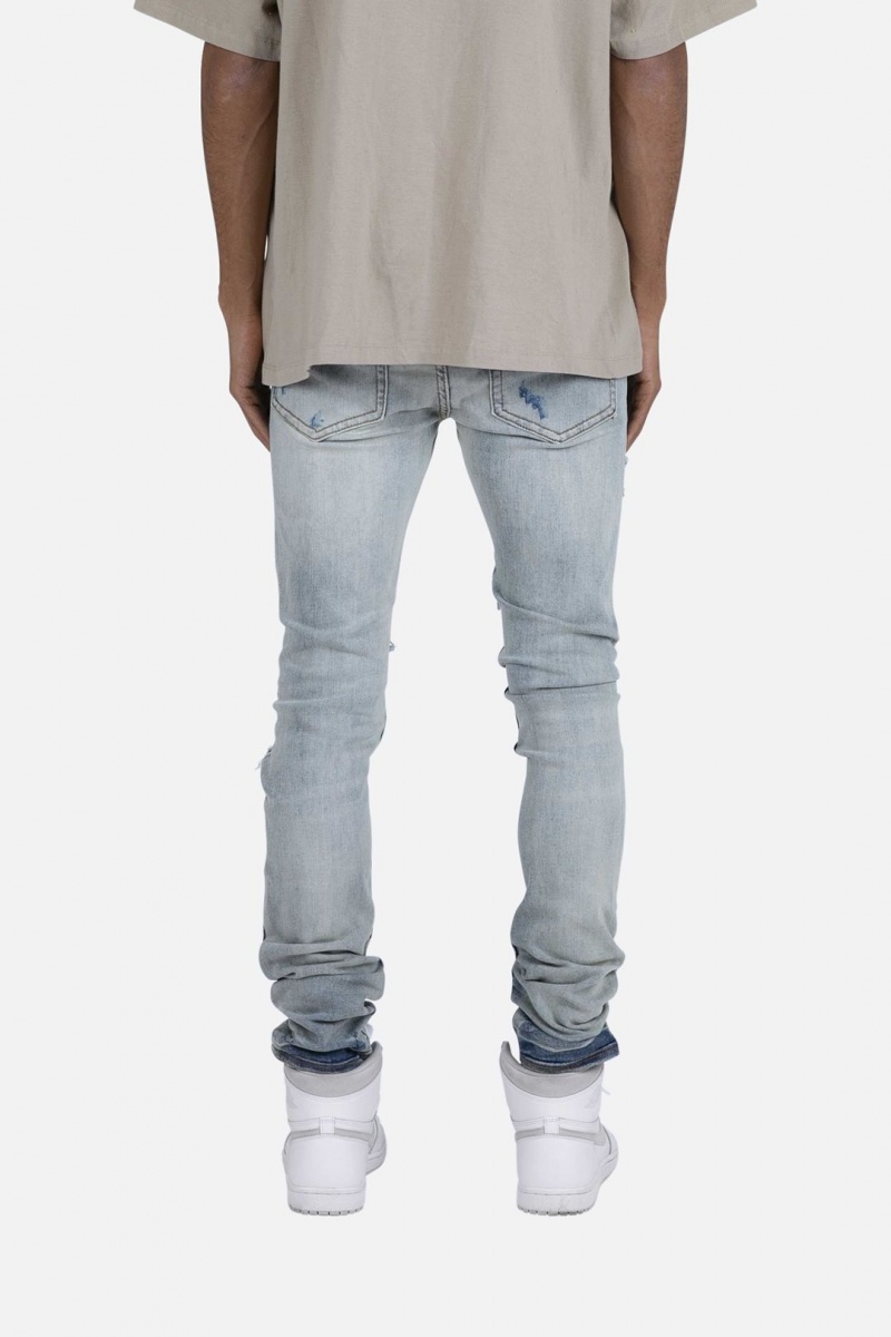 Skinny Denim Mnml X408 Repaired Mince Denim Bleu Homme | OTS-7064996