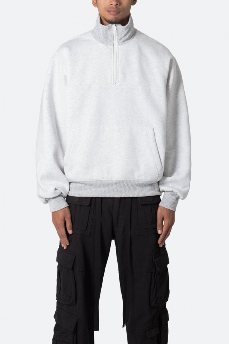 Sweats Mnml Washed 3/4 Fleece Pullover Grise  | LFA-7167350