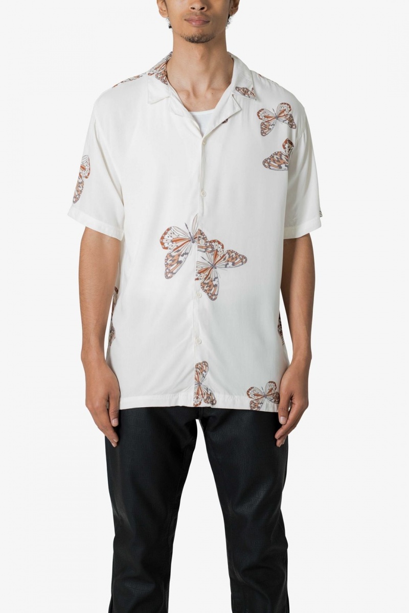 Chemises Mnml S/S Button Up Shirt Butterfly Print - Butterfly Print  | VAZ-7360251