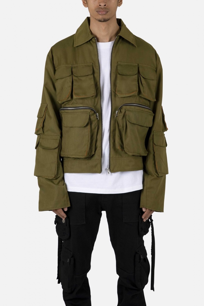 Vestes Mnml Legere Cargo Jacket Vert Olive Homme | MJU-8951530