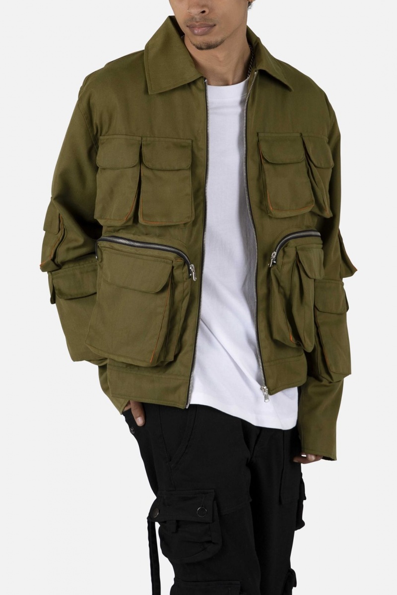 Vestes Mnml Legere Cargo Jacket Vert Olive Homme | MJU-8951530