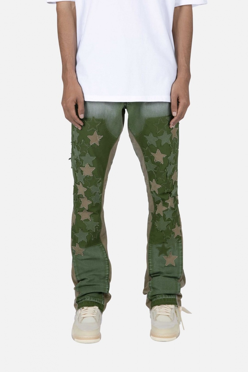 Flare Denim Mnml B451 Star Flare Denim Vert Olive Homme | HVN-6232059