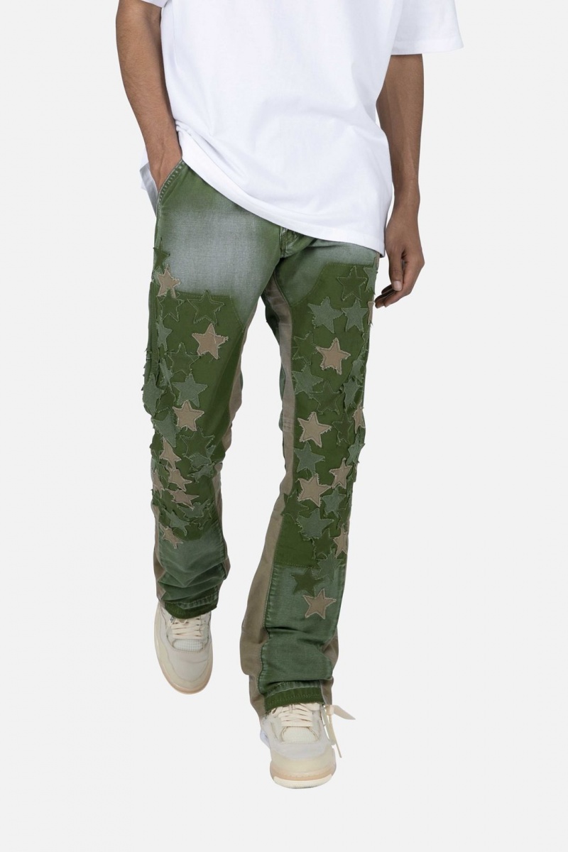 Flare Denim Mnml B451 Star Flare Denim Vert Olive Homme | HVN-6232059