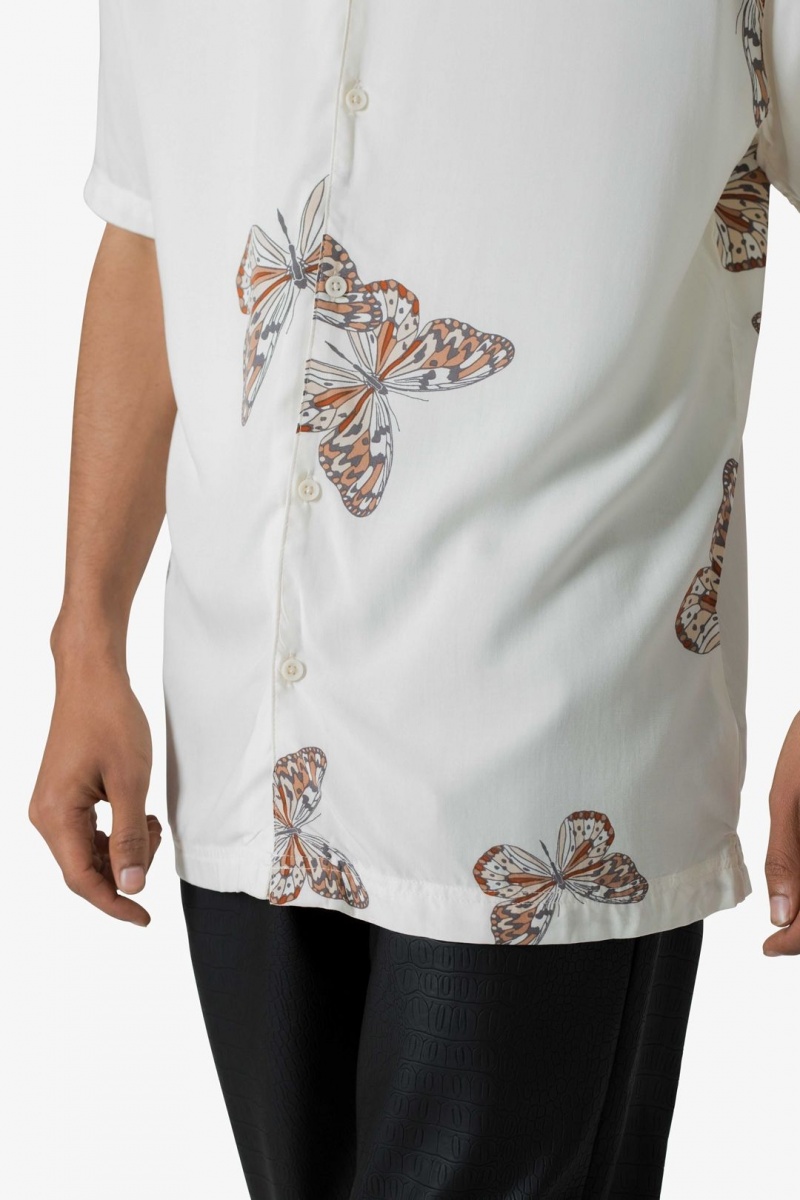 Chemises Mnml S/S Button Up Shirt Butterfly Print - Butterfly Print  | VAZ-7360251