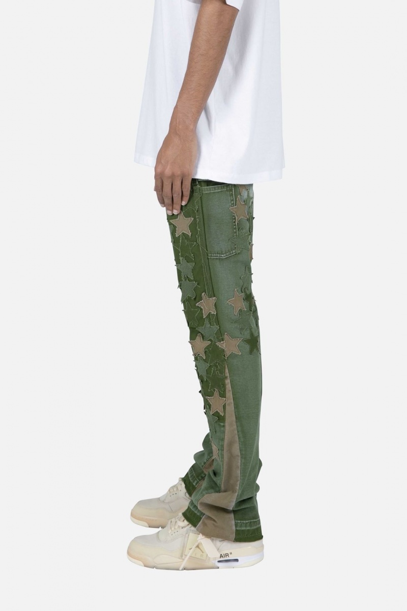 Flare Denim Mnml B451 Star Flare Denim Vert Olive Homme | HVN-6232059