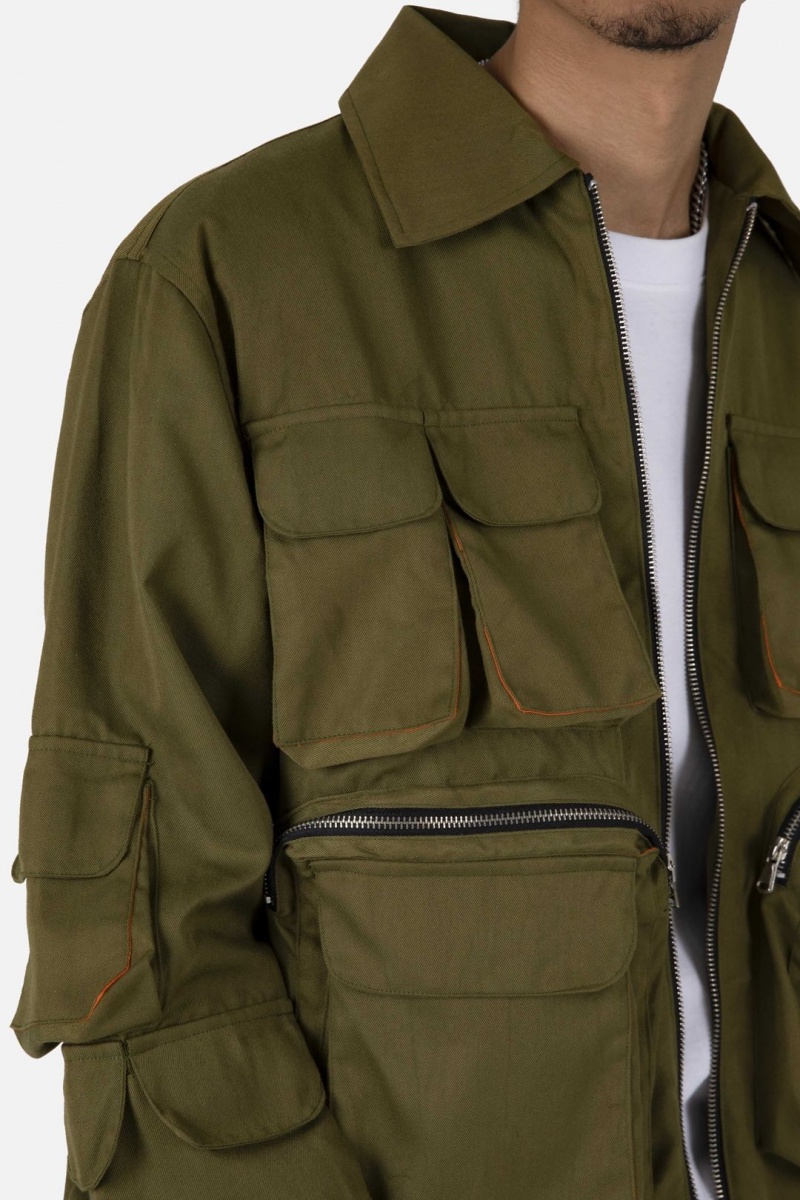 Vestes Mnml Legere Cargo Jacket Vert Olive Homme | MJU-8951530