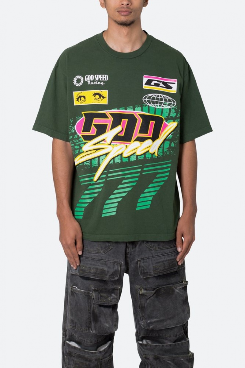 Tees Mnml God Speed Tee Vert  | JDU-1291706