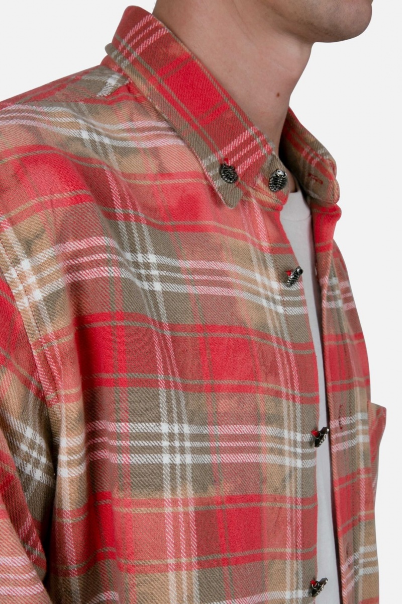 Chemises Mnml Scorpion Vintage Flannel Shirt Red/Brown  | OWC-3172810