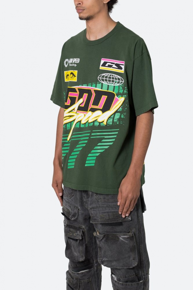 Tees Mnml God Speed Tee Vert  | JDU-1291706