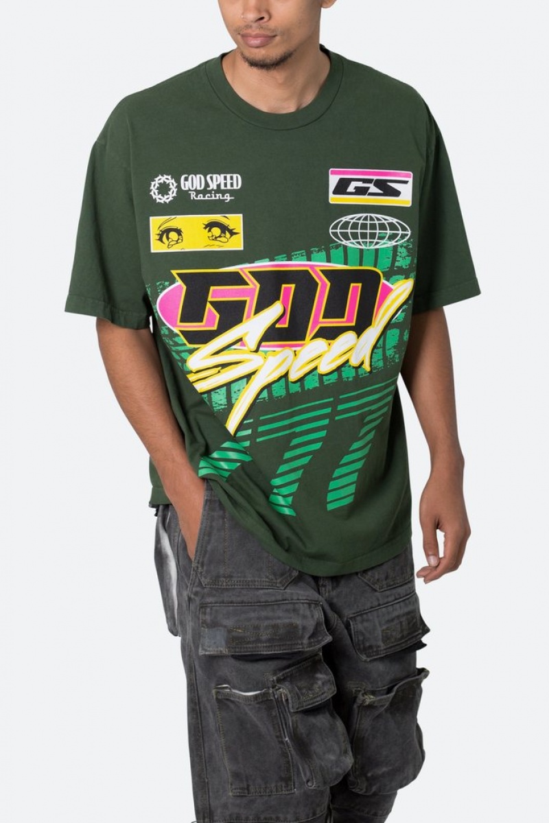 Tees Mnml God Speed Tee Vert  | JDU-1291706