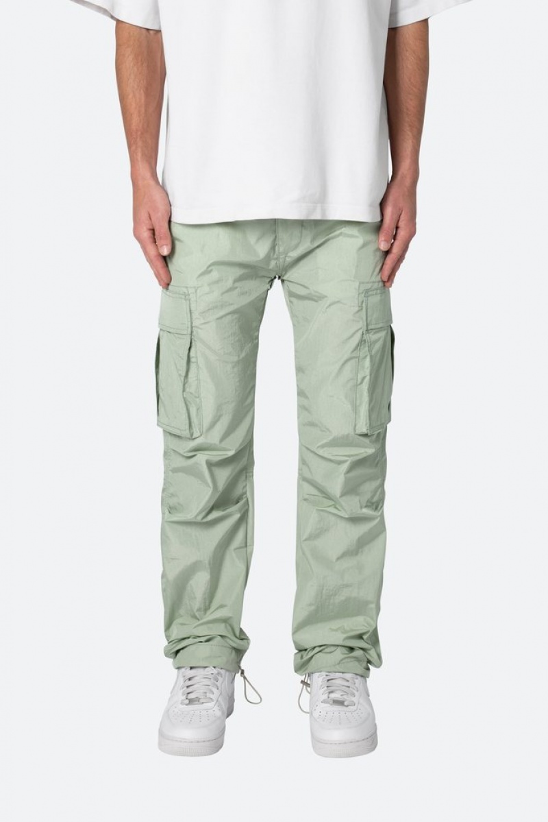 Baggy Denim Mnml Crinkle Cargo Pants Vert  | IIS-8088184