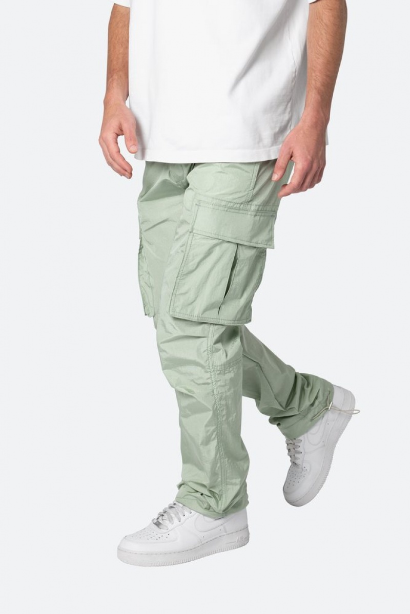 Baggy Denim Mnml Crinkle Cargo Pants Vert  | IIS-8088184