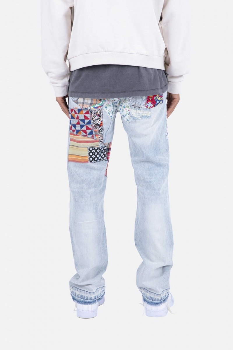 Baggy Denim Mnml V291 Patchwork Baggy Denim Bleu Clair Homme | UGV-2966707