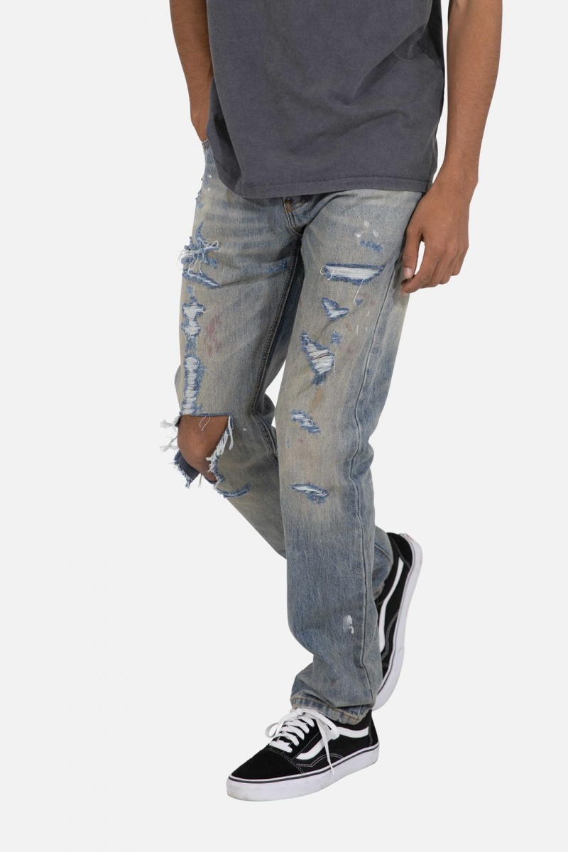 Straight Denim Mnml D401 Droit Denim Bleu Homme | MOU-5934089