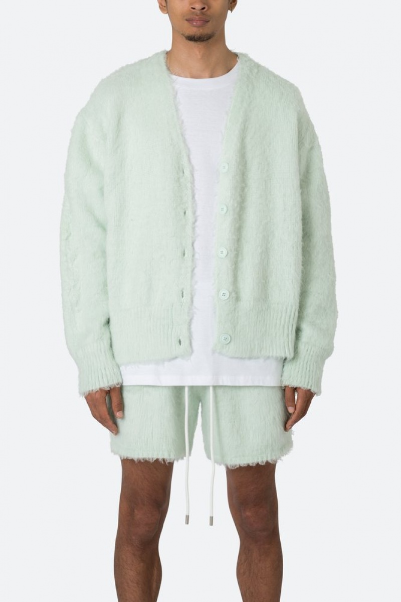 Sweats Mnml Fuzzy Cardigan Pull Menthe  | QRT-4220778