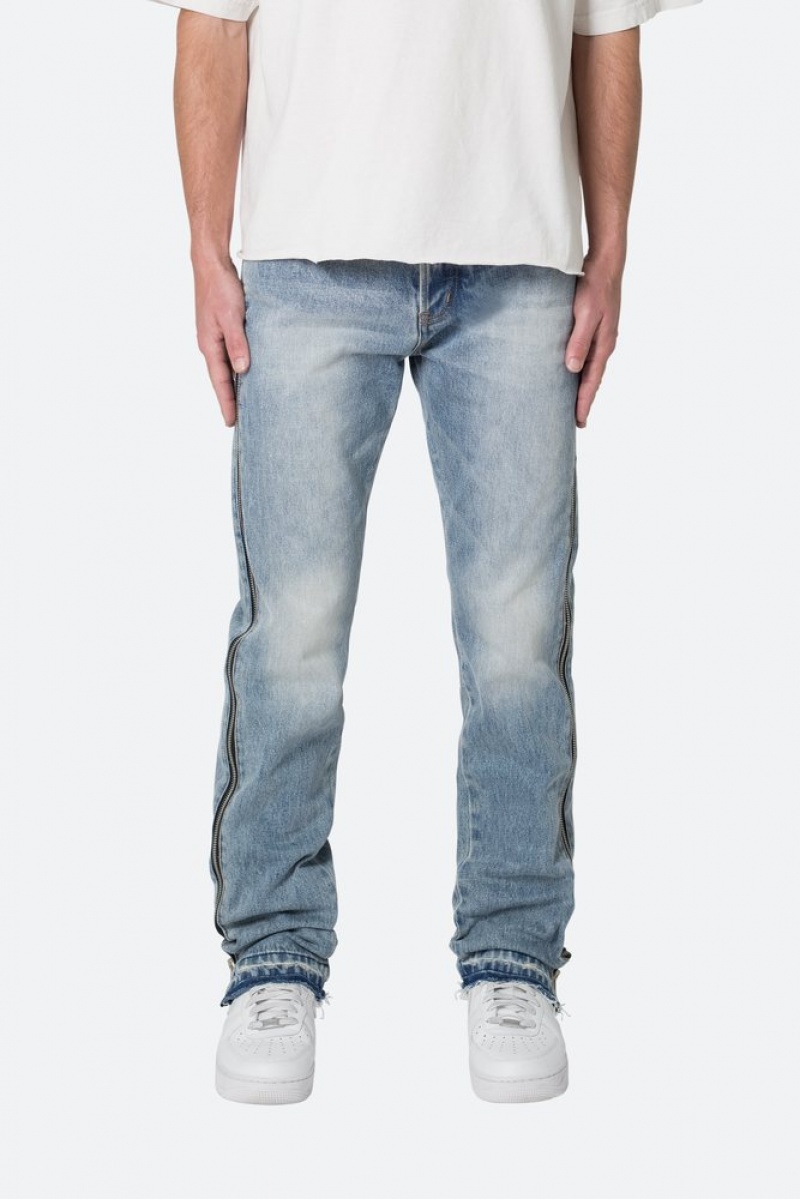 Straight Denim Mnml D558 Droit Stripe Denim Bleu  | RFY-3381921