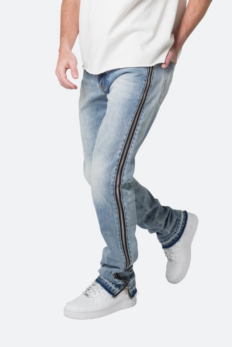 Straight Denim Mnml D558 Droit Stripe Denim Bleu  | RFY-3381921