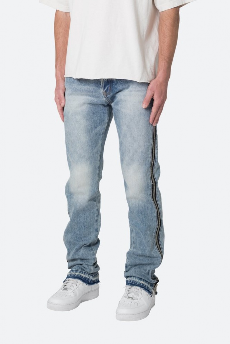 Straight Denim Mnml D558 Droit Stripe Denim Bleu  | RFY-3381921