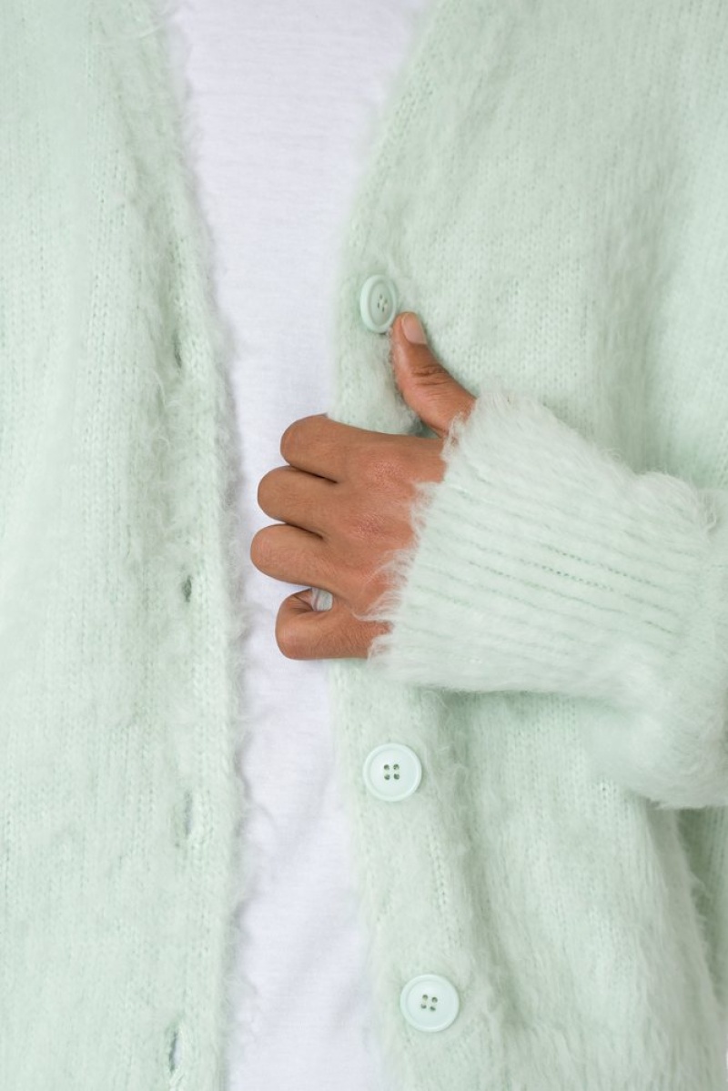 Sweats Mnml Fuzzy Cardigan Pull Menthe  | QRT-4220778