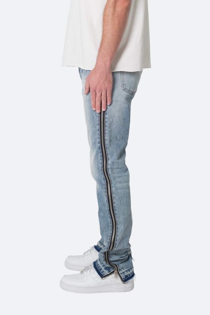 Straight Denim Mnml D558 Droit Stripe Denim Bleu  | RFY-3381921