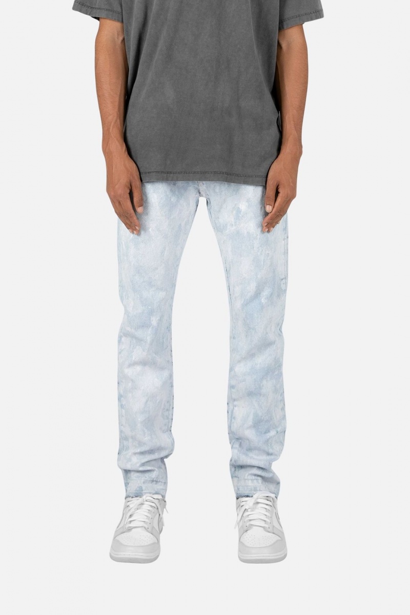 Jean Mnml M358 Painted Slim Denim Blue/White Homme | ZVG-7992218