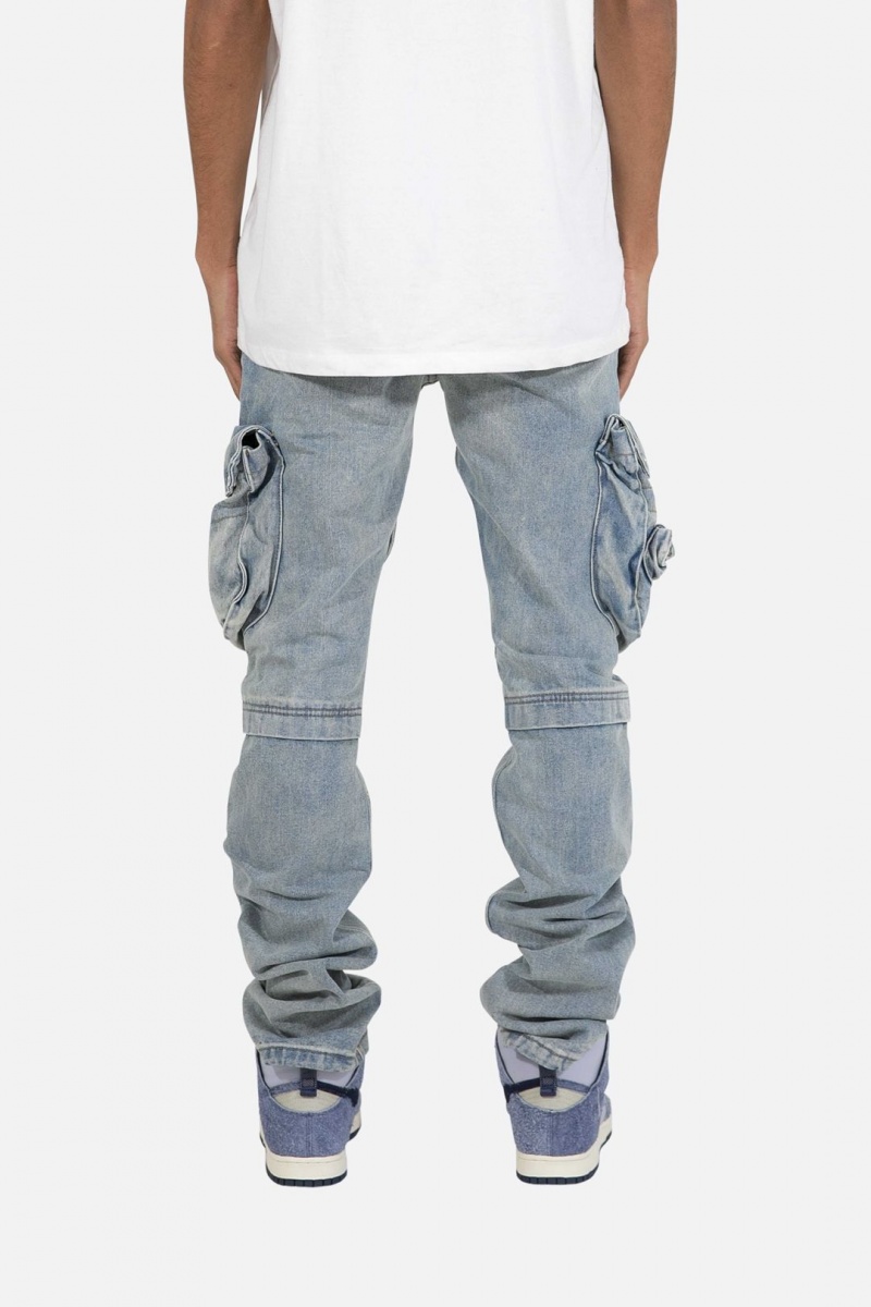 Cargos Mnml Snap Denim Cargo Pants Bleu Homme | HQV-8805793