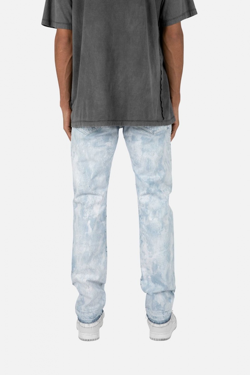 Jean Mnml M358 Painted Slim Denim Blue/White Homme | ZVG-7992218