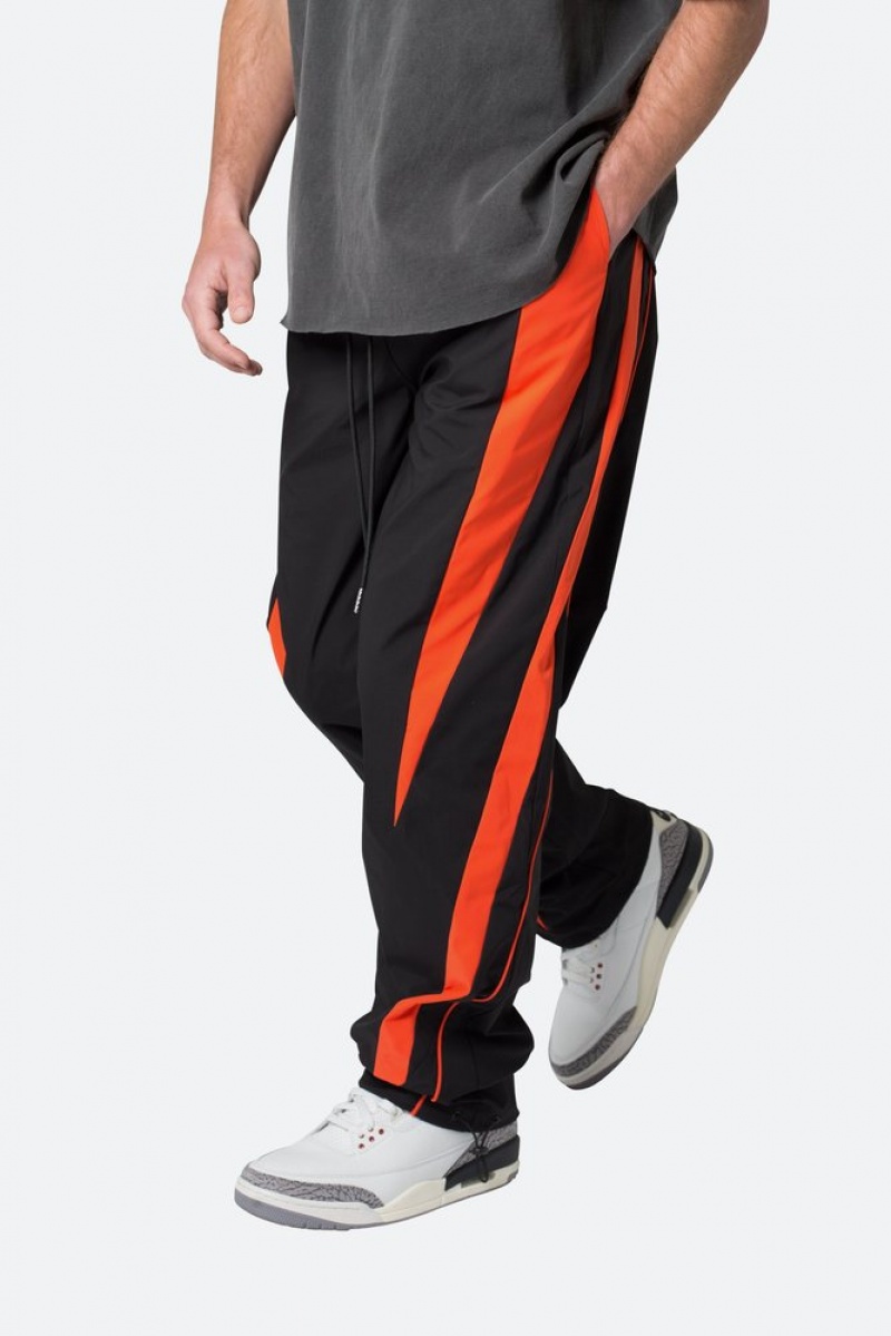 Pantalon De Survetement Mnml Rayé Piste Pants Black/Orange  | WSF-1494574