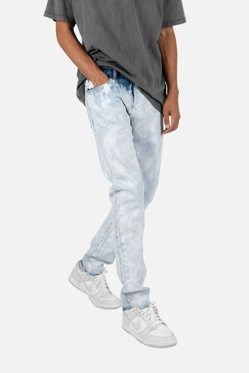 Jean Mnml M358 Painted Slim Denim Blue/White Homme | ZVG-7992218