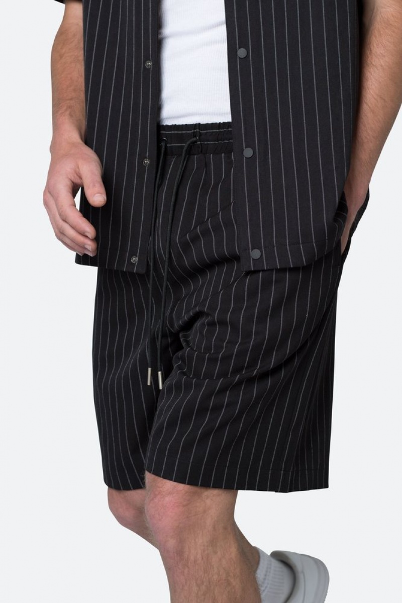 Short Mnml Pinstripe Shorts Noir  | JDO-7143362