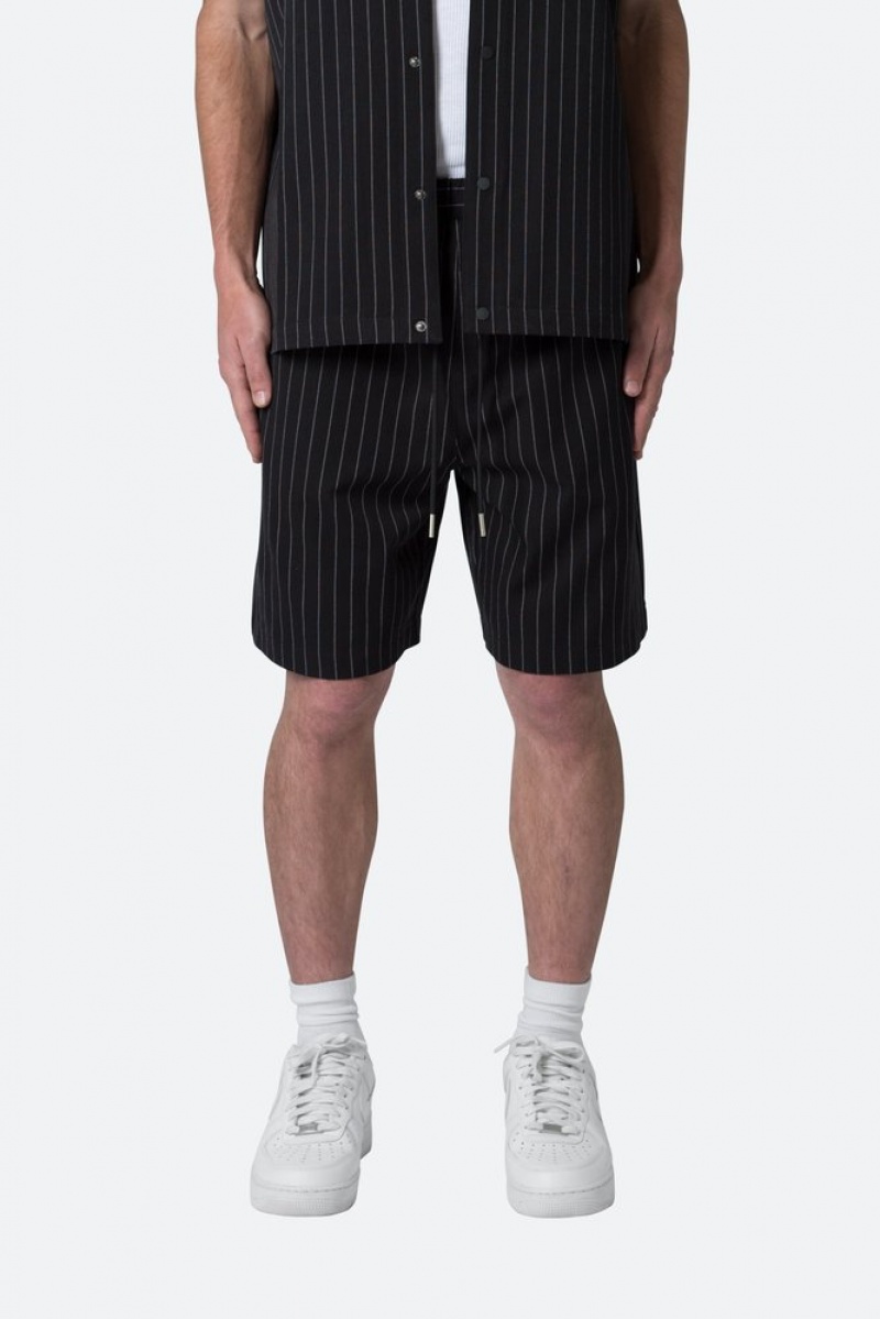 Short Mnml Pinstripe Shorts Noir  | JDO-7143362