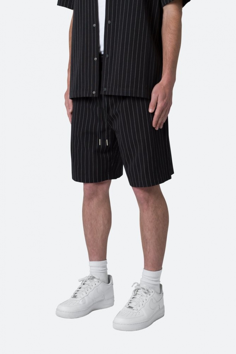 Short Mnml Pinstripe Shorts Noir  | JDO-7143362