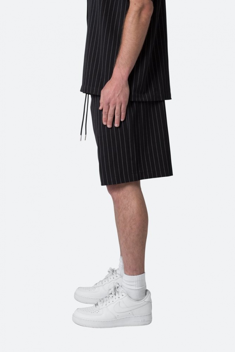 Short Mnml Pinstripe Shorts Noir  | JDO-7143362