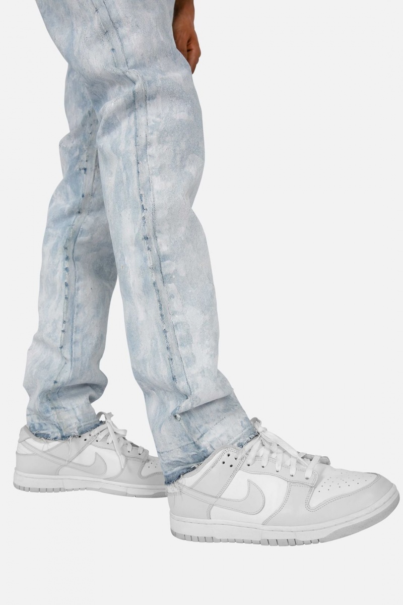 Jean Mnml M358 Painted Slim Denim Blue/White Homme | ZVG-7992218