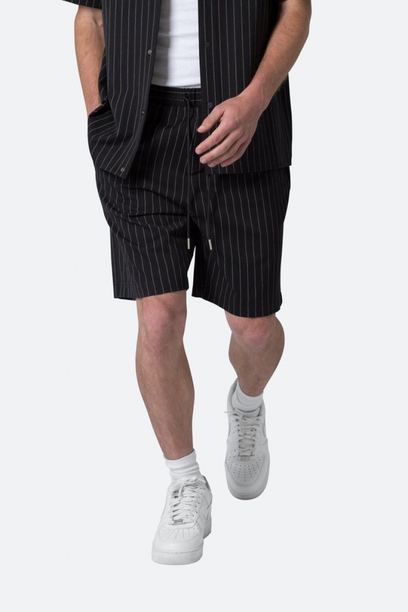 Short Mnml Pinstripe Shorts Noir  | JDO-7143362