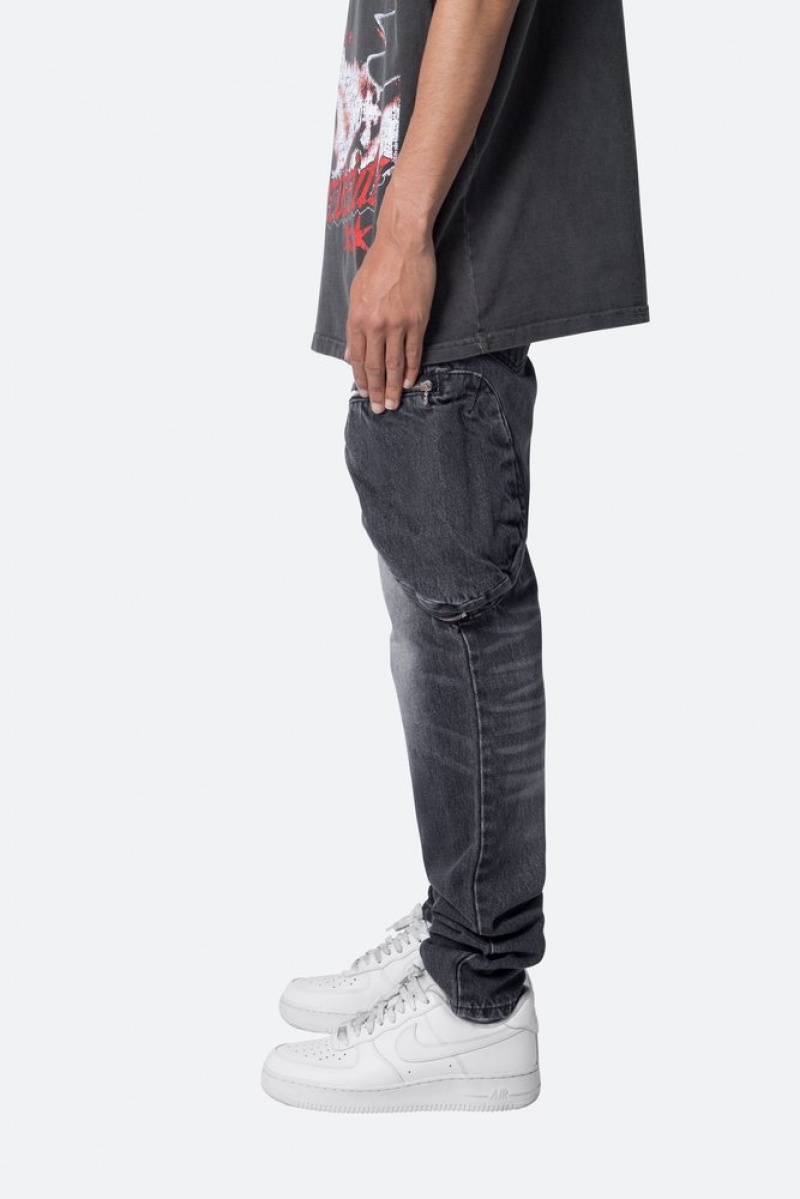 Cargos Mnml Zippé Inseam Cargo Denim Noir  | URK-7434836