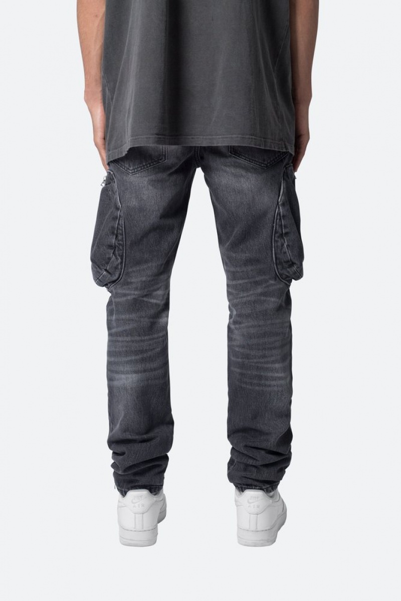 Cargos Mnml Zippé Inseam Cargo Denim Noir  | URK-7434836