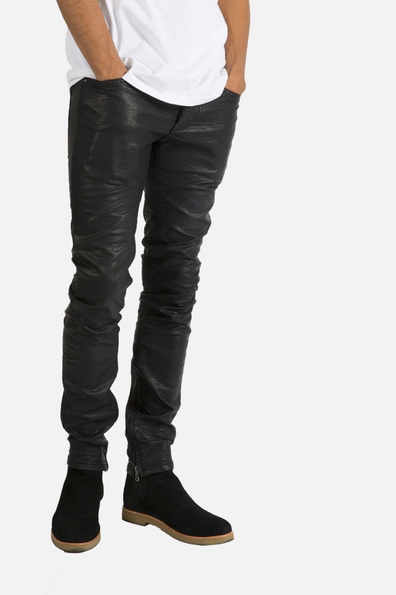 Slim Denim Mnml M134 Cuir Pants Noir Homme | JTI-7627630