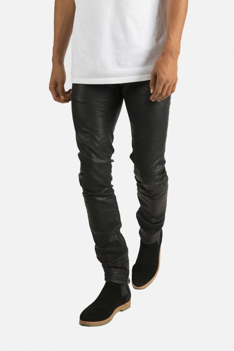 Slim Denim Mnml M134 Cuir Pants Noir Homme | JTI-7627630