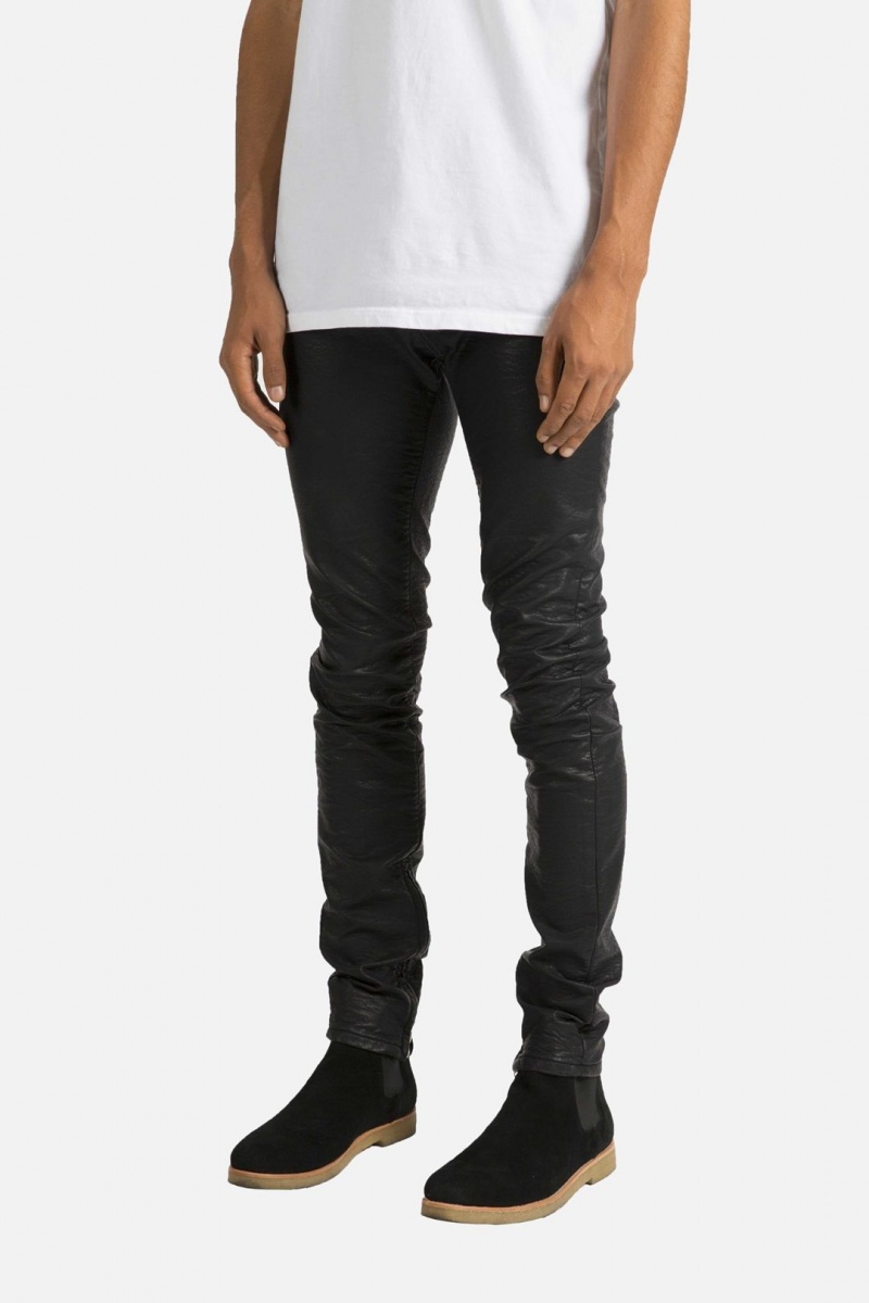 Slim Denim Mnml M134 Cuir Pants Noir Homme | JTI-7627630