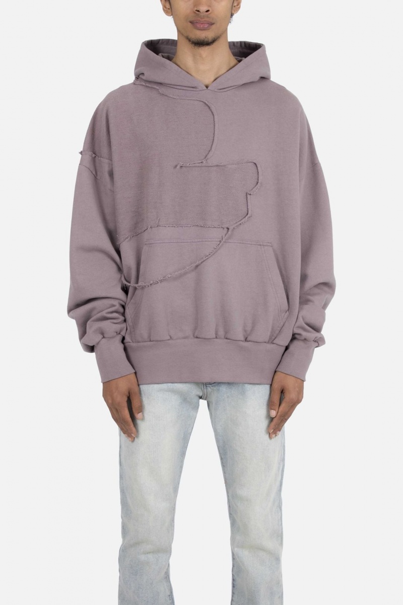 Sweats Mnml Washed Paneled Hoodie Violette Homme | IZN-0948725