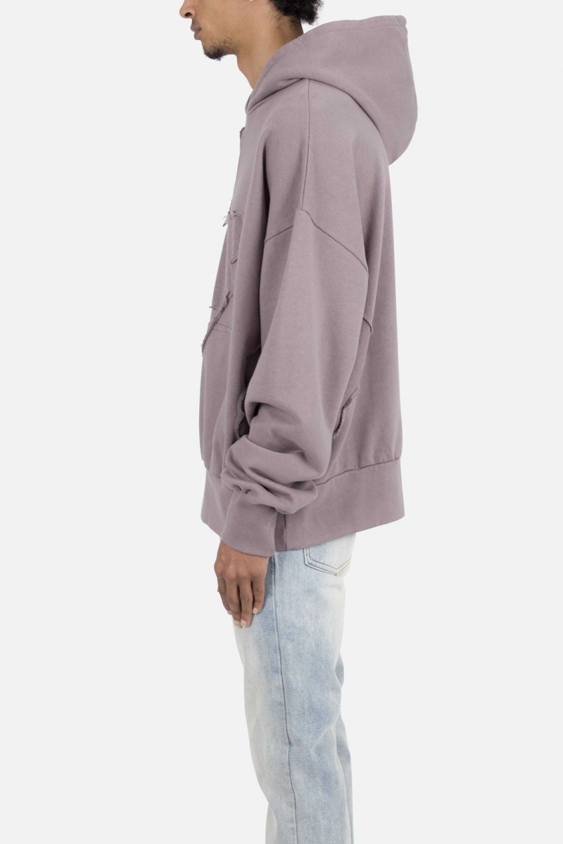 Sweats Mnml Washed Paneled Hoodie Violette Homme | IZN-0948725