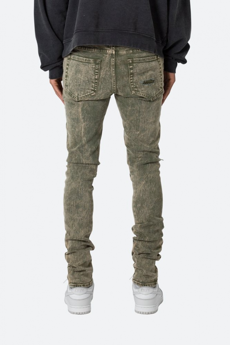 Skinny Denim Mnml X369 Stretch Mince Denim Vert Olive  | PBZ-2528526