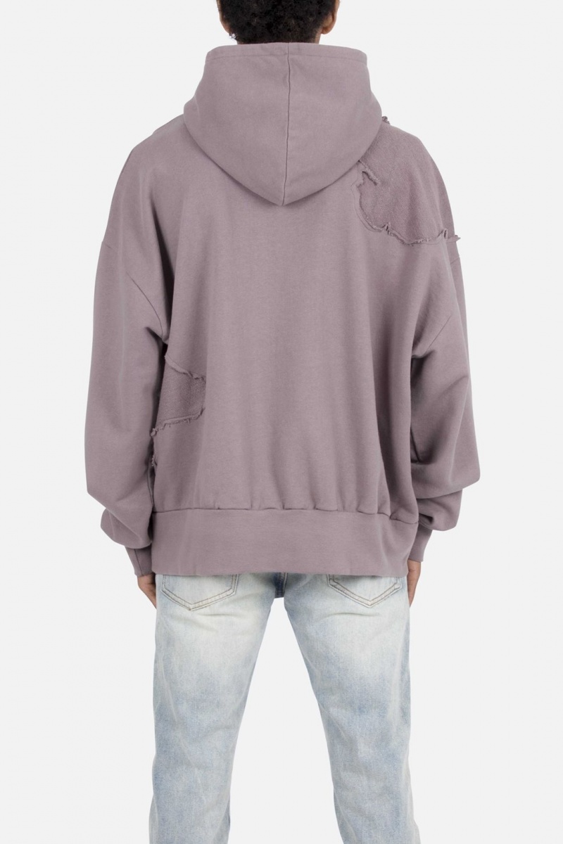 Sweats Mnml Washed Paneled Hoodie Violette Homme | IZN-0948725